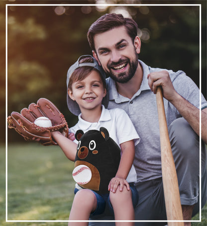 SNUG-MOOSHIES PLUSH - BLACK BEAR 10" with Baseball Plush