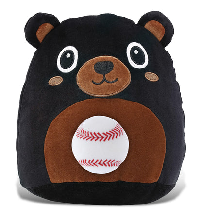SNUG-MOOSHIES PLUSH - BLACK BEAR 10" with Baseball Plush