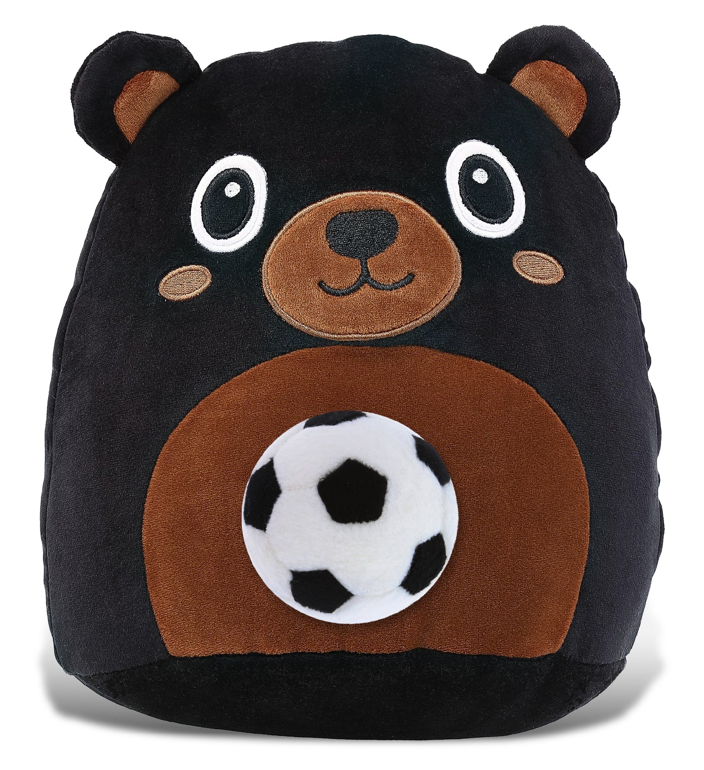 SNUG-MOOSHIES PLUSH - BLACK BEAR 10" with Soccer Plush