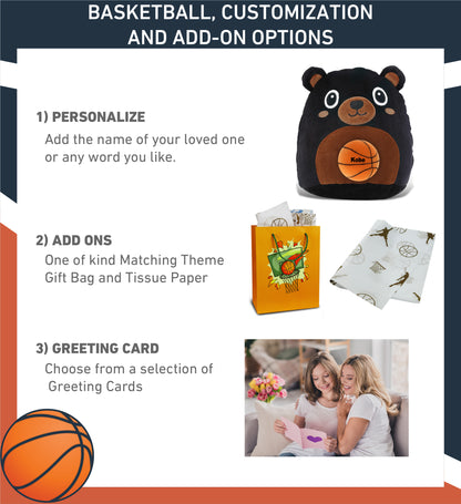 SNUG-MOOSHIES PLUSH - BLACK BEAR 10" with Basketball Plush