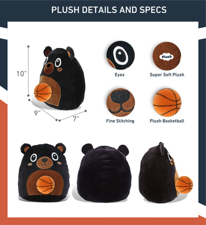 SNUG-MOOSHIES PLUSH - BLACK BEAR 10" with Basketball Plush