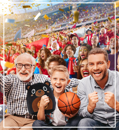 SNUG-MOOSHIES PLUSH - BLACK BEAR 10" with Basketball Plush