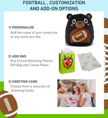 SNUG-MOOSHIES PLUSH - BLACK BEAR 10" with Football Plush