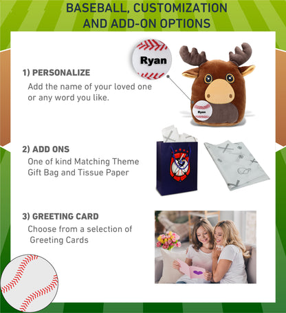 SNUG-MOOSHIES PLUSH - MOOSE 10" with Baseball Plush