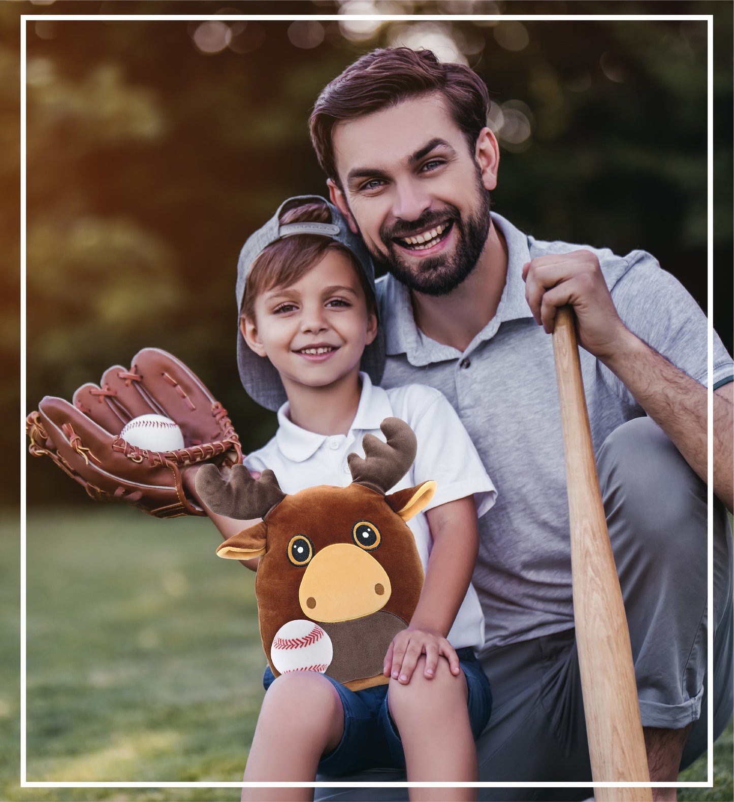 SNUG-MOOSHIES PLUSH - MOOSE 10" with Baseball Plush