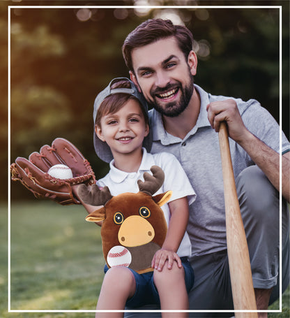 SNUG-MOOSHIES PLUSH - MOOSE 10" with Baseball Plush