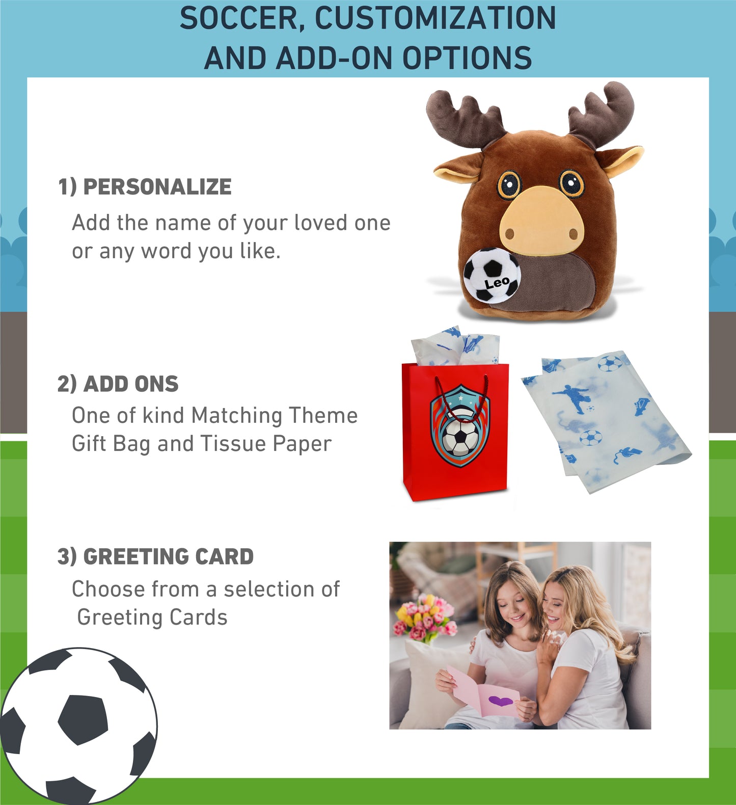 SNUG-MOOSHIES PLUSH - MOOSE 10" with Soccer Plush