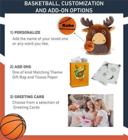 SNUG-MOOSHIES PLUSH - MOOSE 10" with Basketball Plush