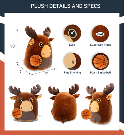 SNUG-MOOSHIES PLUSH - MOOSE 10" with Basketball Plush