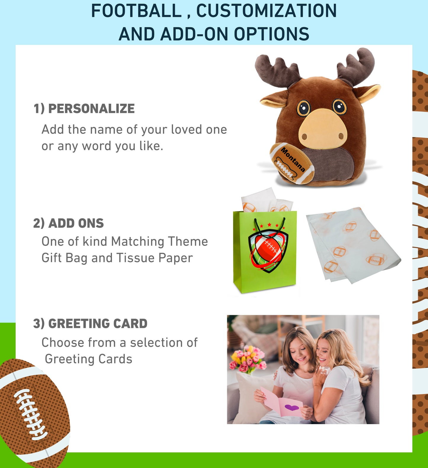 SNUG-MOOSHIES PLUSH - MOOSE 10" with Football Plush