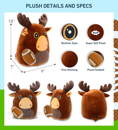SNUG-MOOSHIES PLUSH - MOOSE 10" with Football Plush
