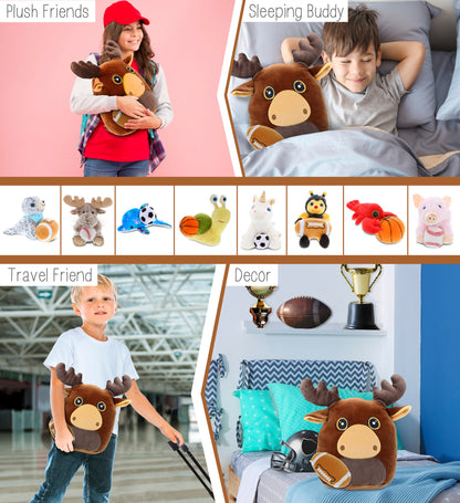 SNUG-MOOSHIES PLUSH - MOOSE 10" with Football Plush