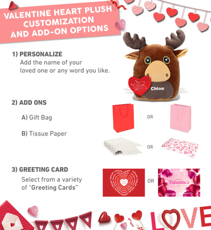 PLUSH I LOVE YOU RED HEART - SNUG-MOOSHIES PLUSH - MOOSE 10"