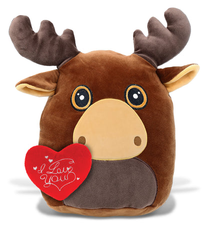PLUSH I LOVE YOU RED HEART - SNUG-MOOSHIES PLUSH - MOOSE 10"
