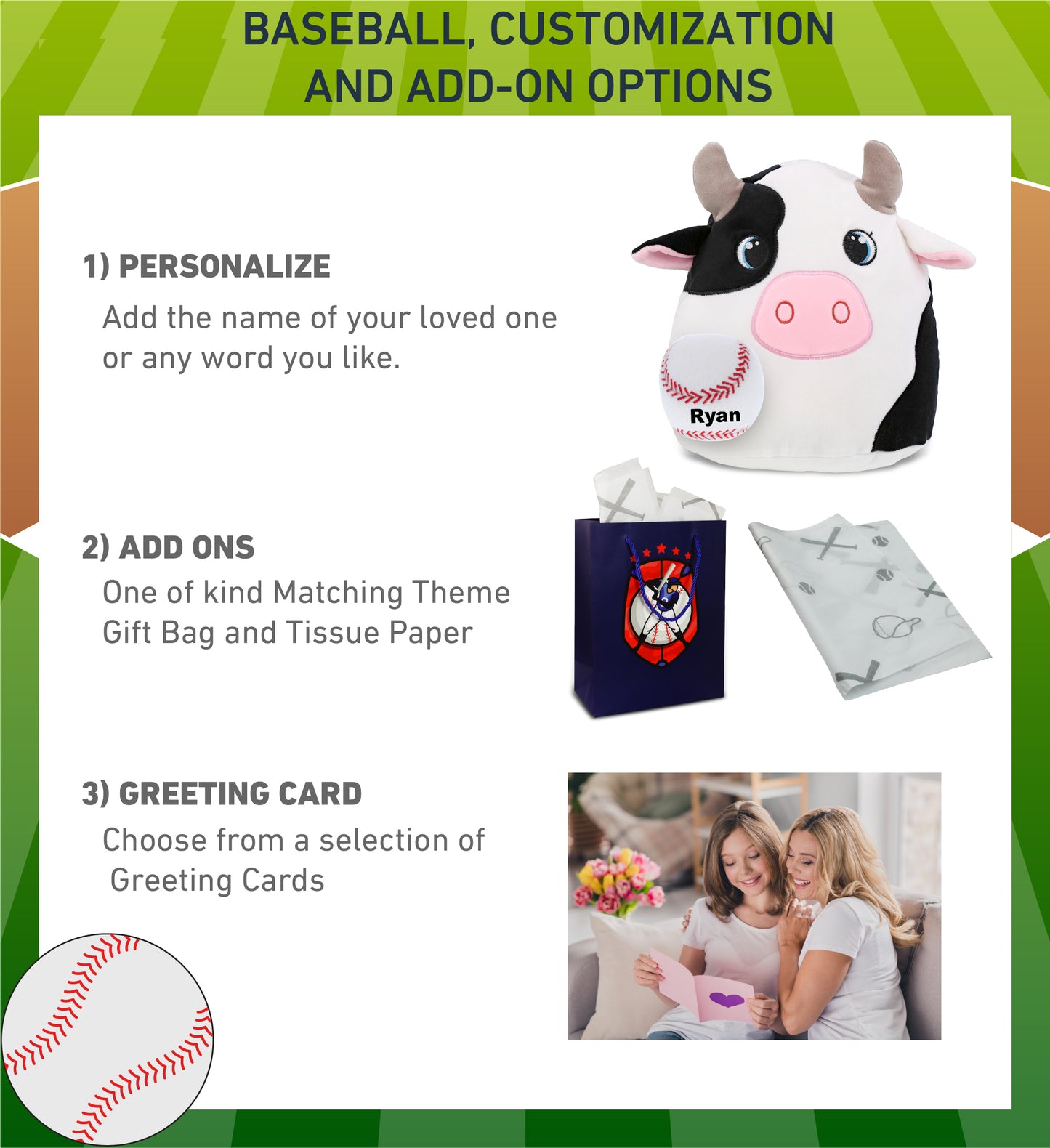 SNUG-MOOSHIES PLUSH - COW 10" with Baseball Plush