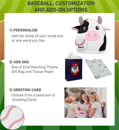 SNUG-MOOSHIES PLUSH - COW 10" with Baseball Plush
