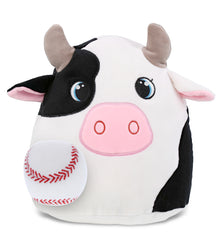 SNUG-MOOSHIES PLUSH - COW 10" with Baseball Plush