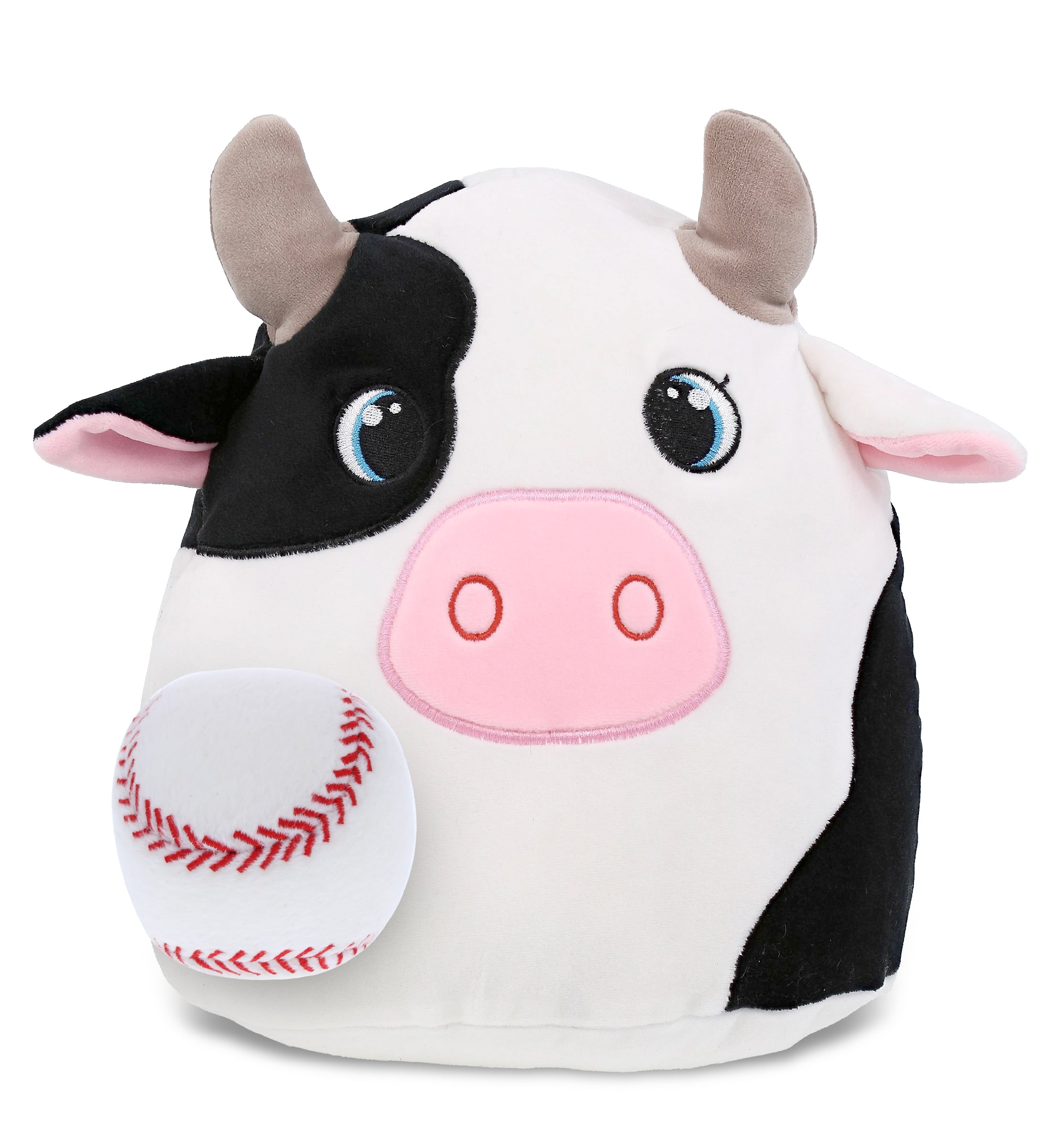 SNUG-MOOSHIES PLUSH - COW 10" with Baseball Plush