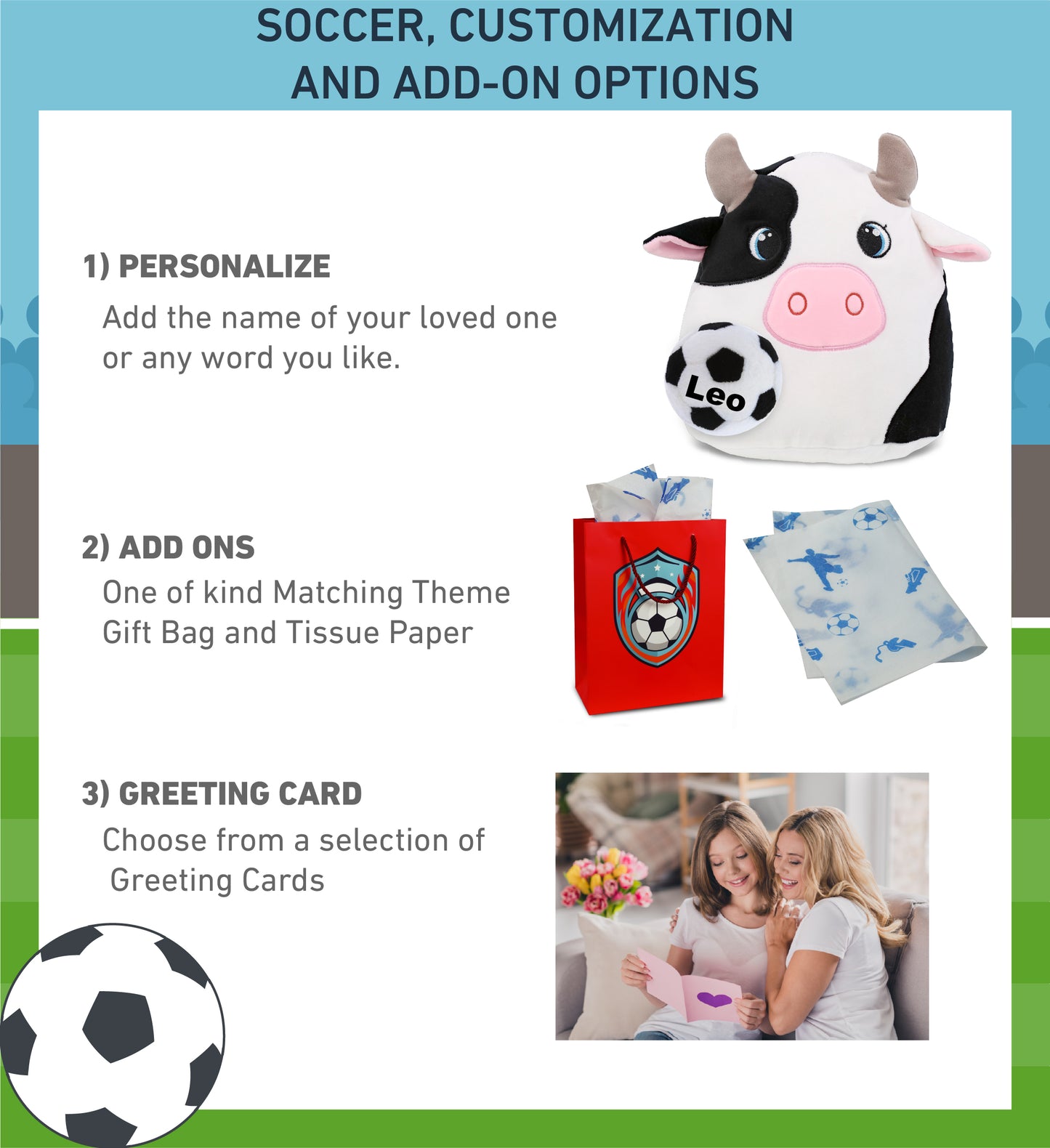 SNUG-MOOSHIES PLUSH - COW 10" with Soccer Plush