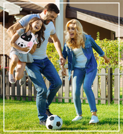 SNUG-MOOSHIES PLUSH - COW 10" with Soccer Plush