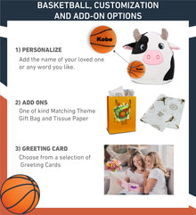 SNUG-MOOSHIES PLUSH - COW 10" with Basketball Plush