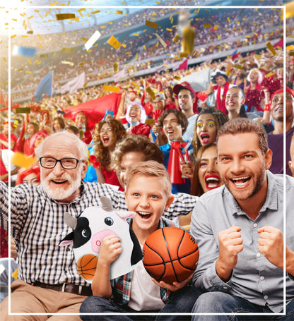 SNUG-MOOSHIES PLUSH - COW 10" with Basketball Plush