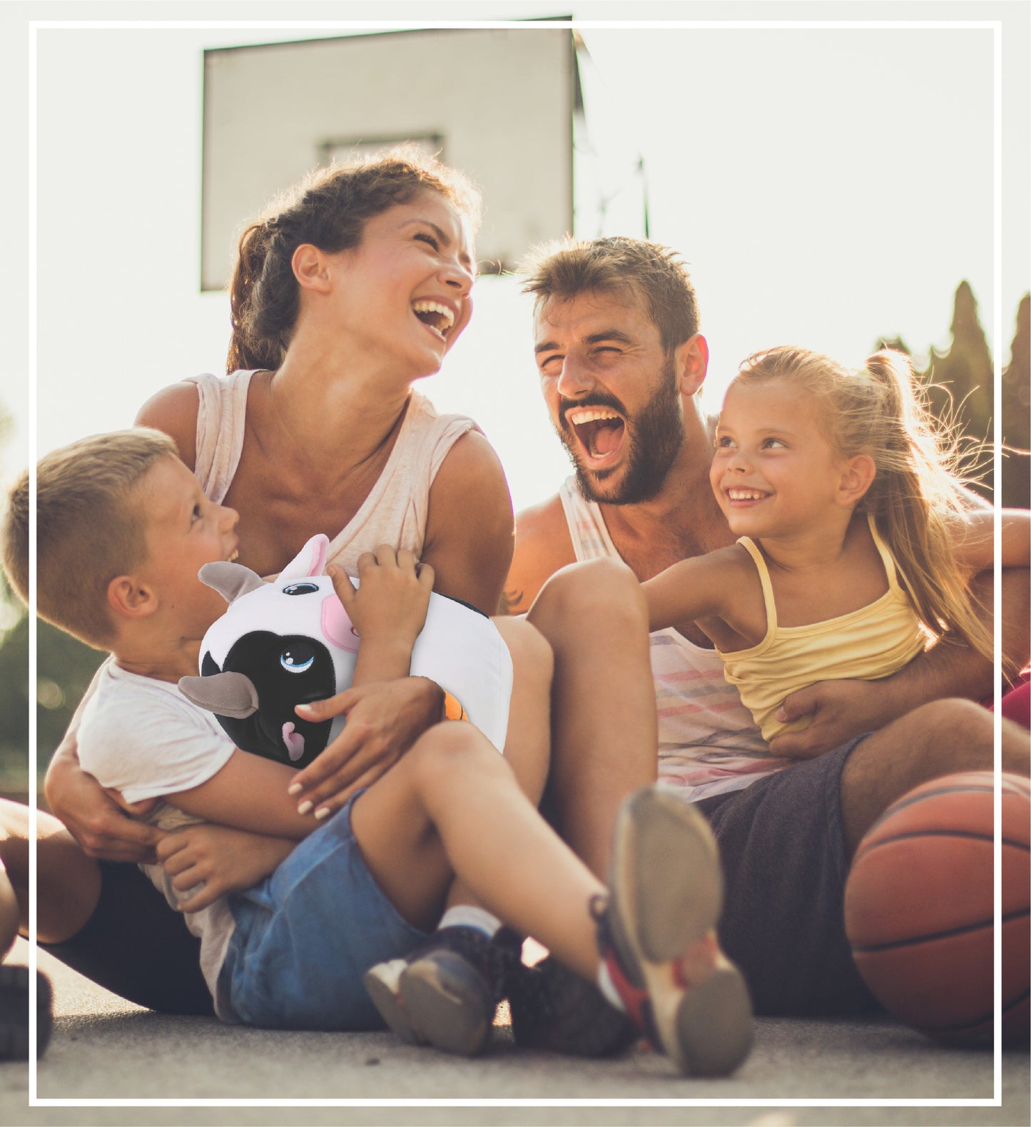 SNUG-MOOSHIES PLUSH - COW 10" with Basketball Plush