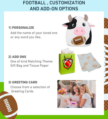 SNUG-MOOSHIES PLUSH - COW 10" with Football Plush