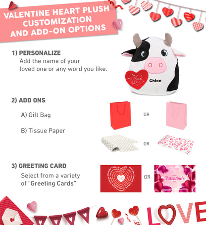PLUSH I LOVE YOU RED HEART - SNUG-MOOSHIES PLUSH - COW 10"