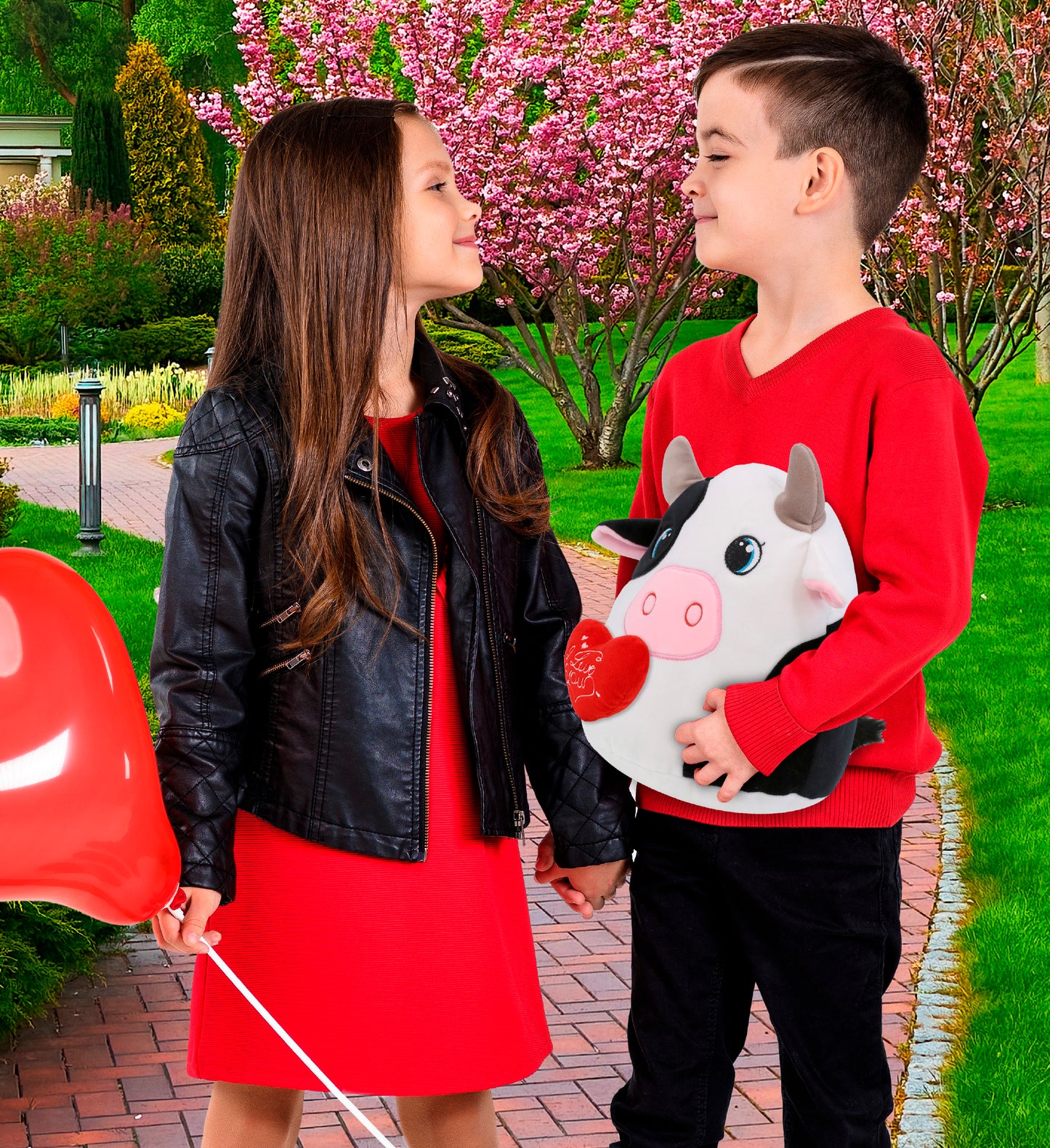 PLUSH I LOVE YOU RED HEART - SNUG-MOOSHIES PLUSH - COW 10"