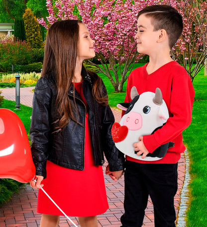 PLUSH I LOVE YOU RED HEART - SNUG-MOOSHIES PLUSH - COW 10"