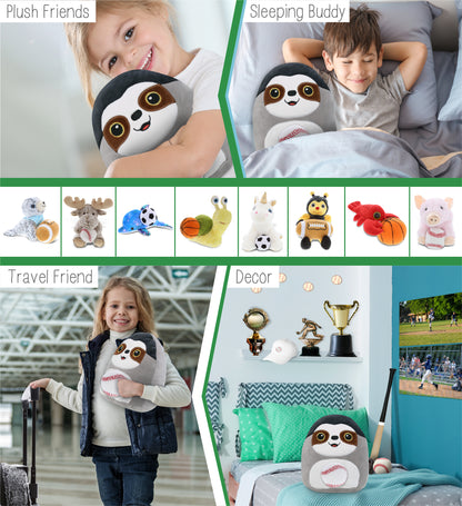 SNUG-MOOSHIES PLUSH - SLOTH 10" with Baseball Plush
