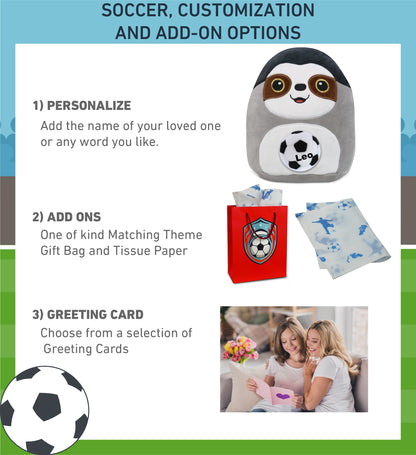 SNUG-MOOSHIES PLUSH - SLOTH 10" with Soccer Plush