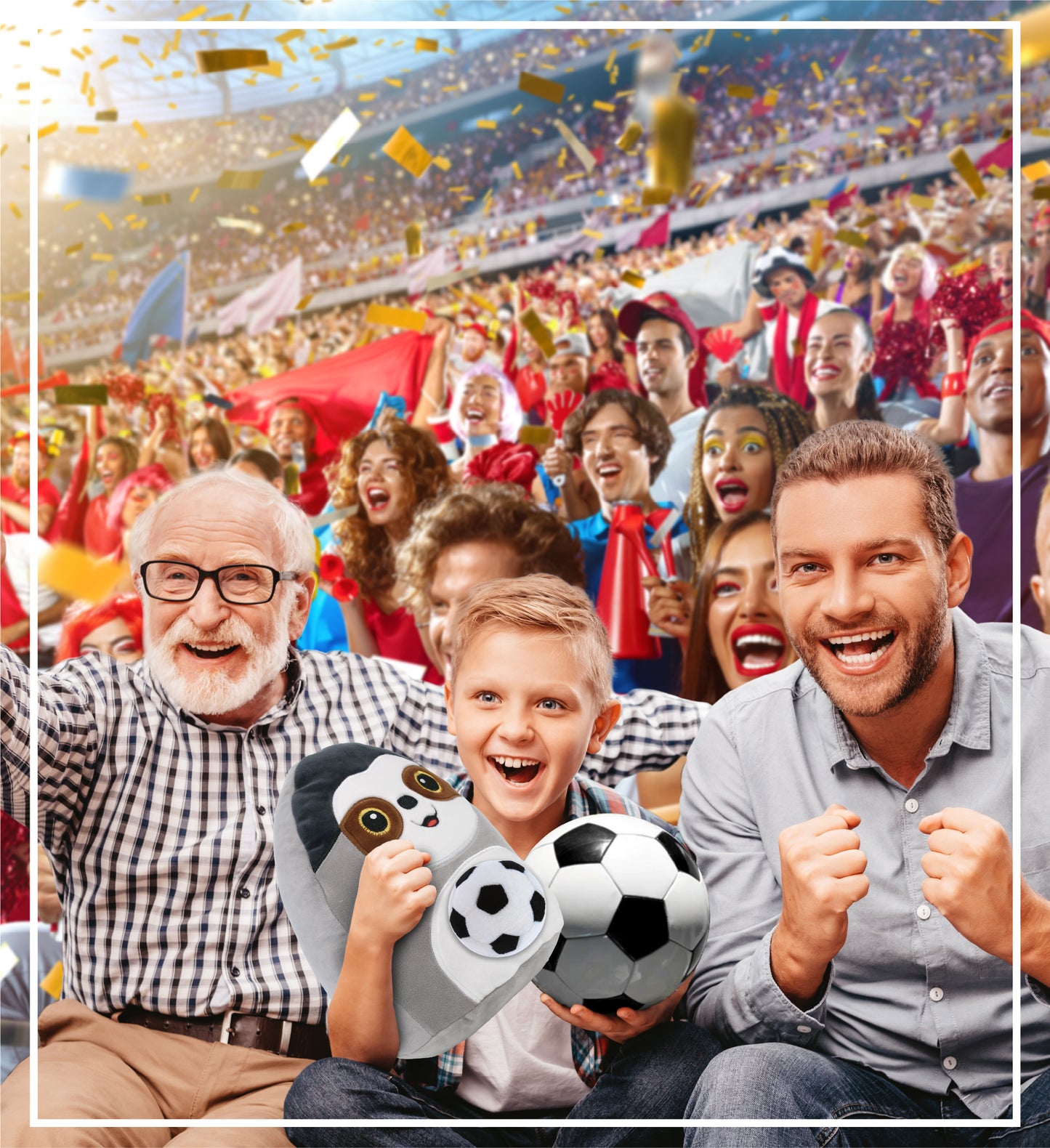 SNUG-MOOSHIES PLUSH - SLOTH 10" with Soccer Plush