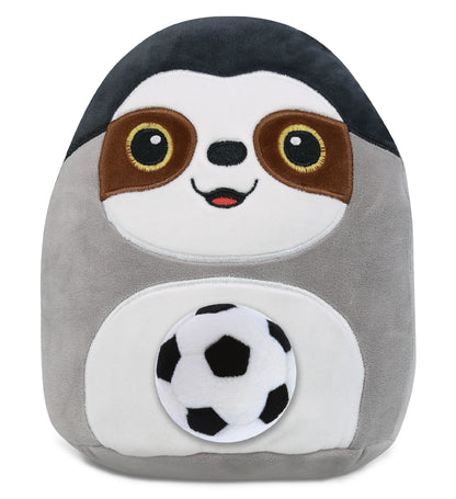 SNUG-MOOSHIES PLUSH - SLOTH 10" with Soccer Plush