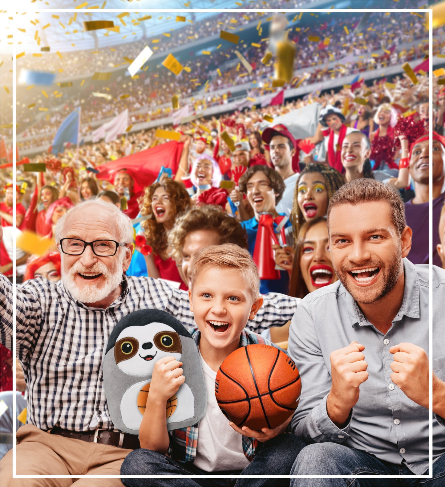 SNUG-MOOSHIES PLUSH - SLOTH 10" with Basketball Plush