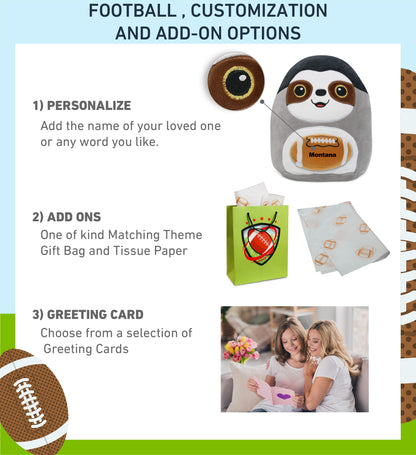 SNUG-MOOSHIES PLUSH - SLOTH 10" with Football Plush