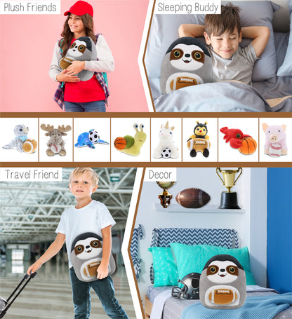 SNUG-MOOSHIES PLUSH - SLOTH 10" with Football Plush