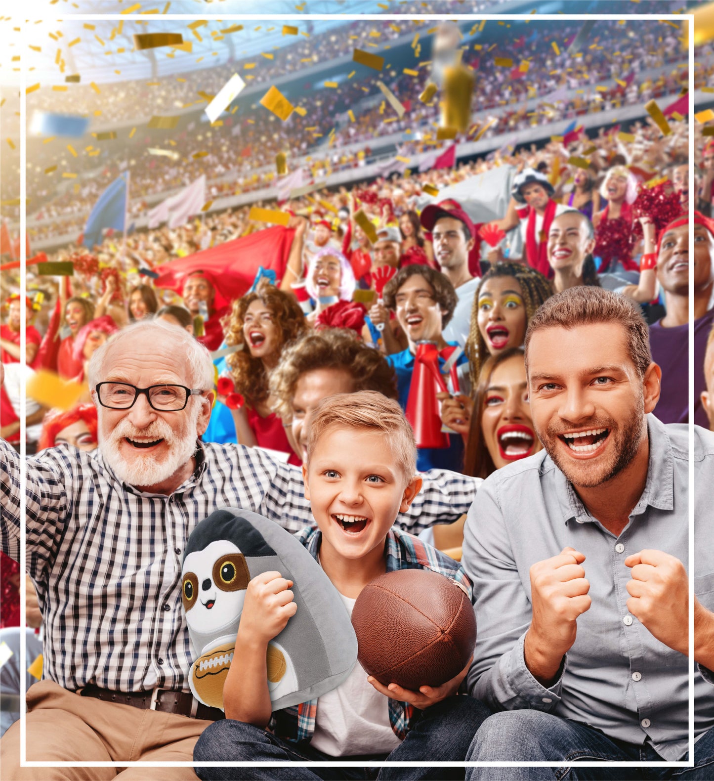 SNUG-MOOSHIES PLUSH - SLOTH 10" with Football Plush