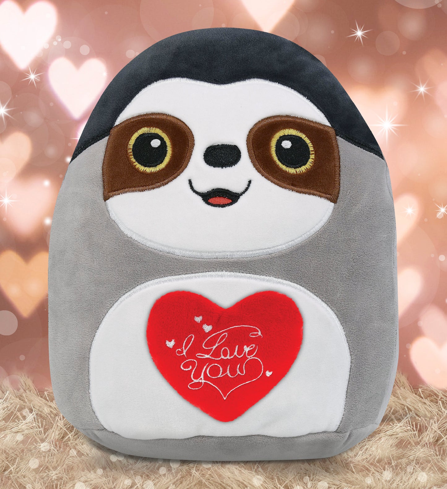 PLUSH I LOVE YOU RED HEART - SNUG-MOOSHIES PLUSH - SLOTH 10"
