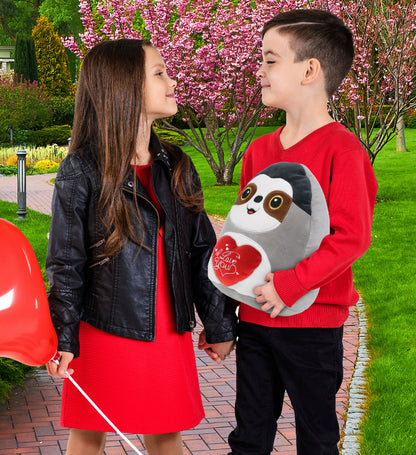 PLUSH I LOVE YOU RED HEART - SNUG-MOOSHIES PLUSH - SLOTH 10"