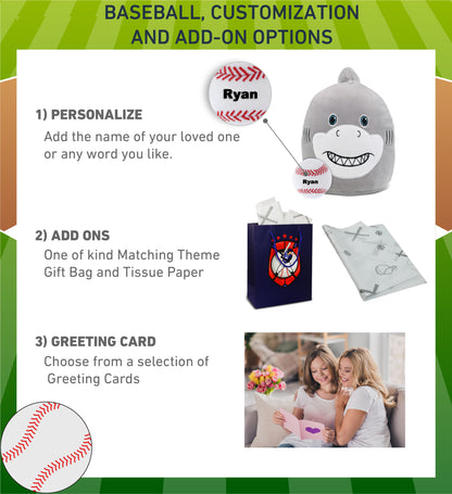 SNUG-MOOSHIES PLUSH - SHARK 10" with Baseball Plush