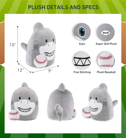 SNUG-MOOSHIES PLUSH - SHARK 10" with Baseball Plush