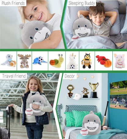 SNUG-MOOSHIES PLUSH - SHARK 10" with Baseball Plush