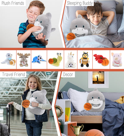 SNUG-MOOSHIES PLUSH - SHARK 10" with Basketball Plush