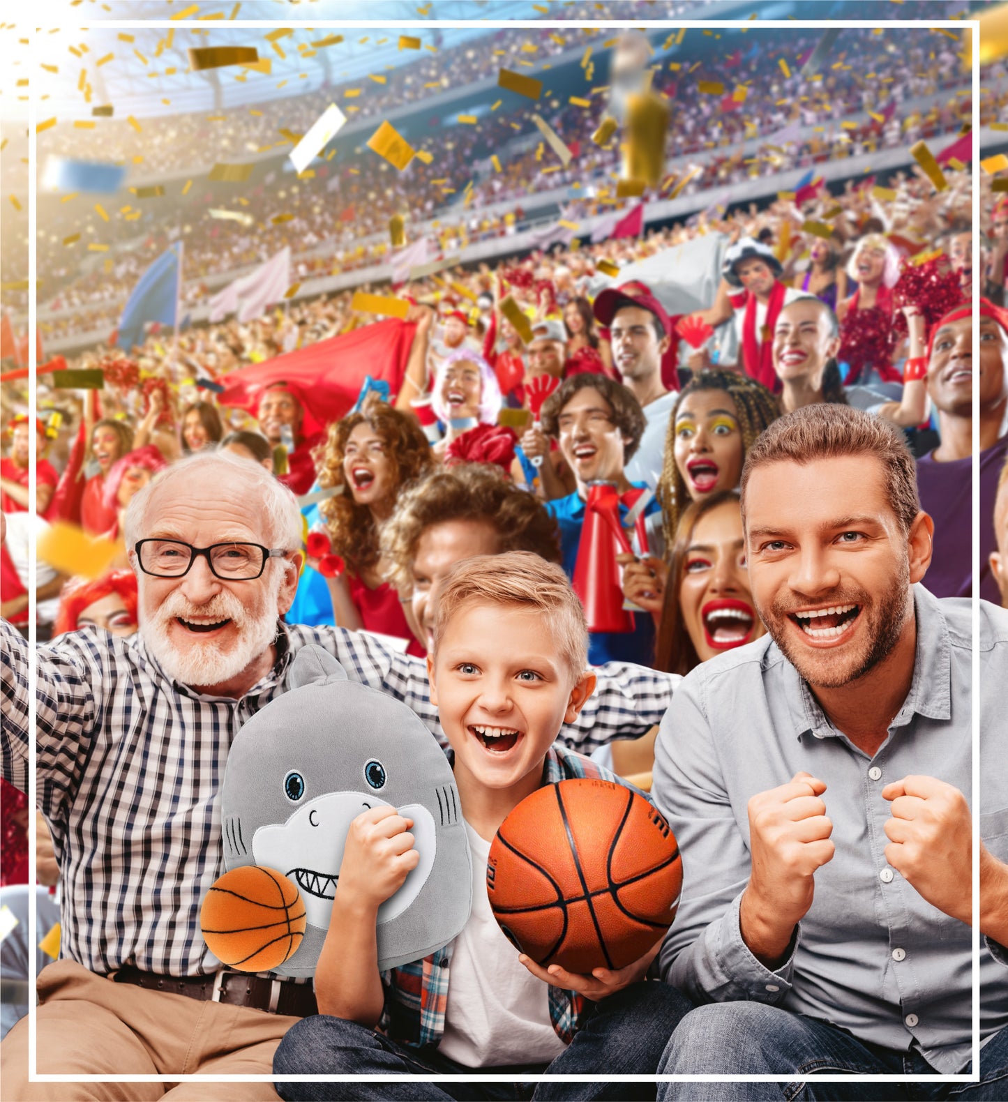 SNUG-MOOSHIES PLUSH - SHARK 10" with Basketball Plush