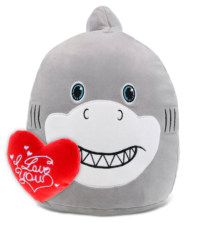 PLUSH I LOVE YOU RED HEART - SNUG-MOOSHIES PLUSH - SHARK 10"