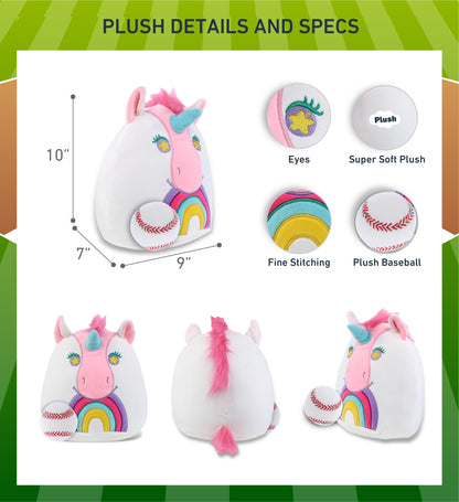 SNUG-MOOSHIES PLUSH - UNICORN 10" with Baseball Plush