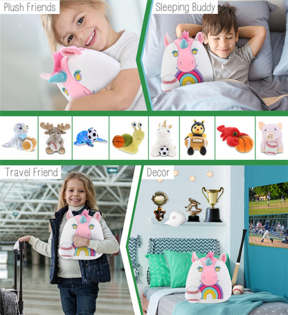 SNUG-MOOSHIES PLUSH - UNICORN 10" with Baseball Plush