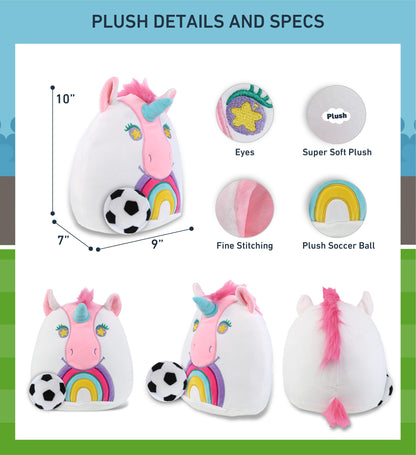 SNUG-MOOSHIES PLUSH - UNICORN 10" with Soccer Plush